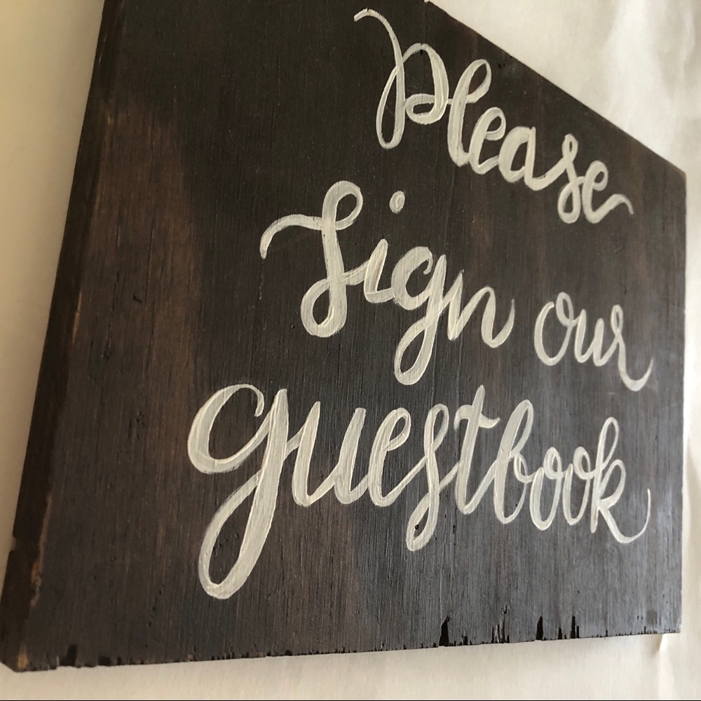 Please Sign Our Guestbook wooden sign - Picture 4 of 4
